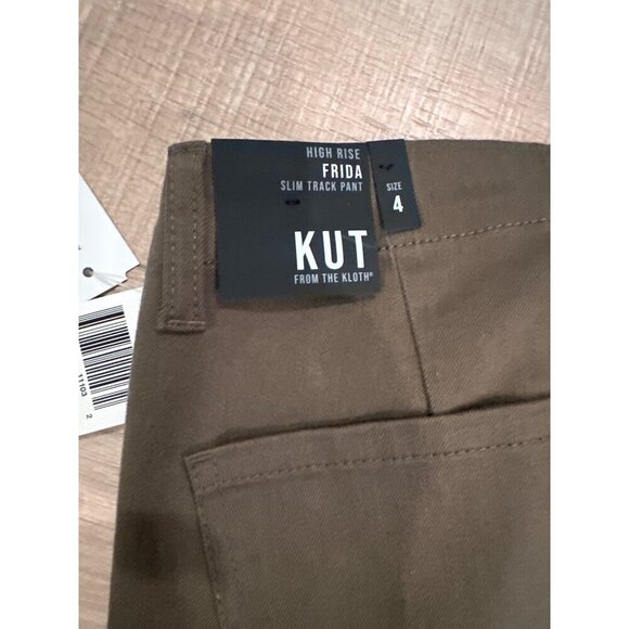 Kut From The Kloth High Rise Army Green Jogger Pants Size 4 With Elastic Cuffs - Picture 7 of 7